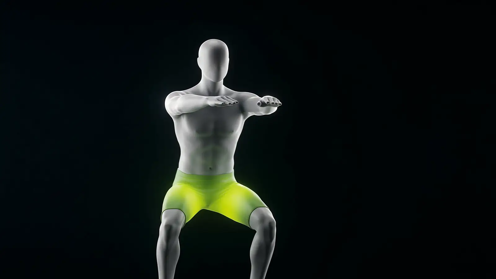 El maniquí de frente con sus lecturas de salud